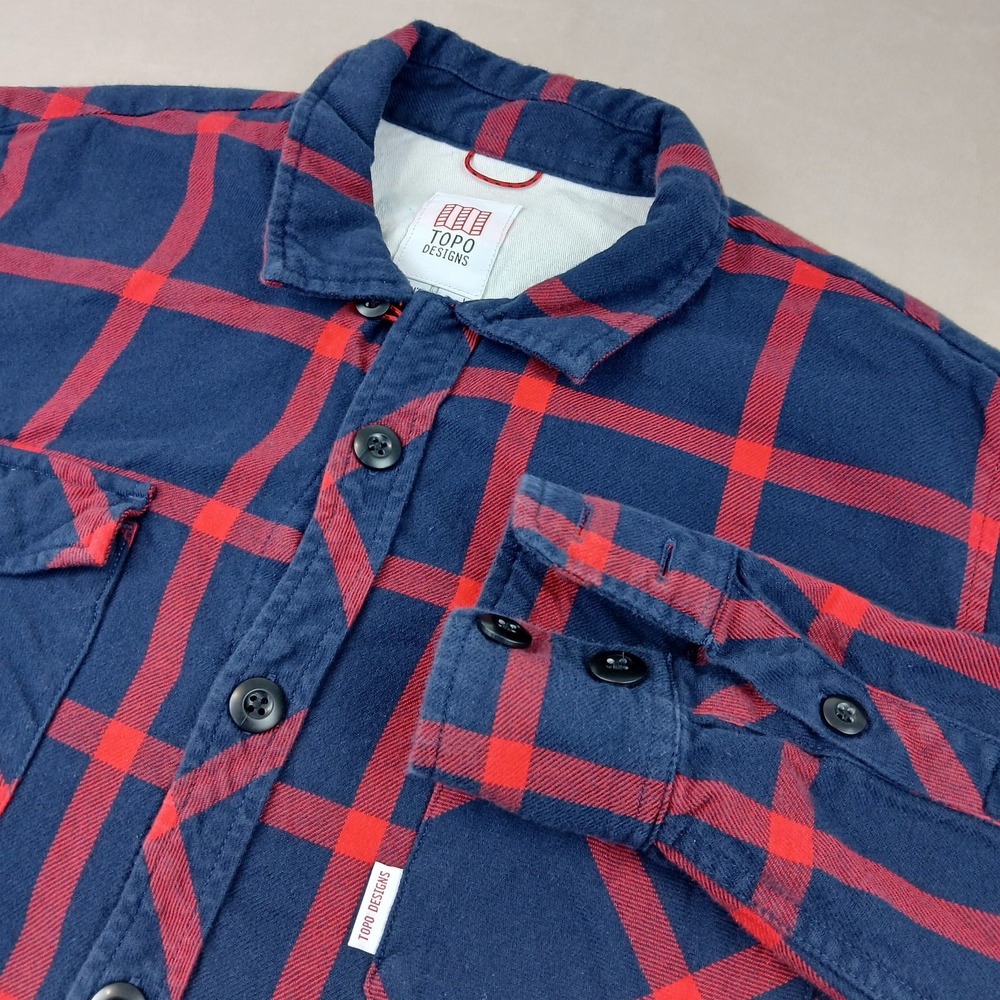Topo Designs Medium Mens Shirt Flannel Long Sleeve‎ Button Up 21x26